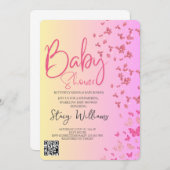 Butterfly Baby Shower Kaart (Voorkant / Achterkant)