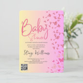 Butterfly Baby Shower Kaart (Staand voorkant)