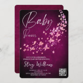 Butterfly Baby Shower Kaart (Voorkant / Achterkant)