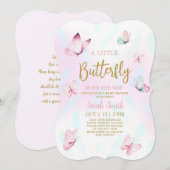 Butterfly Baby shower Kaart (Voorkant / Achterkant)