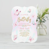 Butterfly Baby shower Kaart (Staand voorkant)