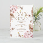  Butterfly Baby Shower  Kaart (Staand voorkant)