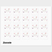 Butterfly Baby shower Library Square Square Square Vierkante Sticker (Vel)