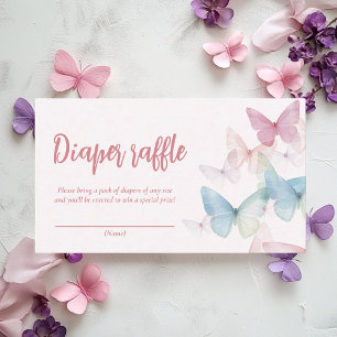 "Butterfly Baby shower Luier Raffle Ticket" Informatiekaartje