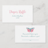 Butterfly baby shower luier verloting tickets informatiekaartje (Voorkant / Achterkant)