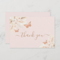 Butterfly Baby shower meisje dank u kaart