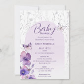 Butterfly Baby shower Modern Boho Meisje Kaart (Voorkant)
