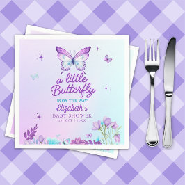 Butterfly Baby Shower Napkins | Pink & Purple  Servet