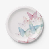 "Butterfly Baby shower Paper Borden" Papieren Bordje (Voorkant)
