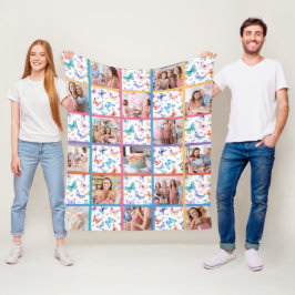 Butterfly Baby shower Patchwork Fotodeken Fleece Deken