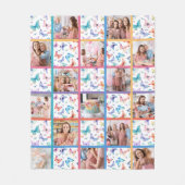 Butterfly Baby shower Patchwork Fotodeken Fleece Deken (Voorkant)