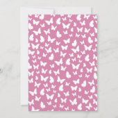 Butterfly Baby shower  Roze Meisje Kaart (Achterkant)