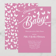 Butterfly Baby shower  Roze Meisje