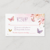 Butterfly Baby shower RSVP-kaart Informatiekaartje (Voorkant)