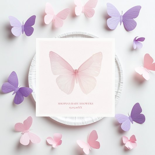 "Butterfly Baby shower servetten" Servet