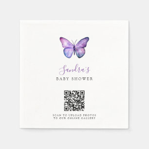Butterfly Baby shower Share Foto's QR-code Servet