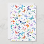Butterfly Baby shower Uitnodigen – Rainbow Glitter Kaart (Achterkant)
