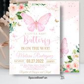 Butterfly Baby shower Uitnodiging Meisje