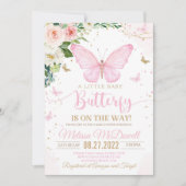 Butterfly Baby shower Uitnodiging Meisje (Voorkant)