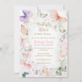 Butterfly baby shower uitnodiging vlinderkusjes (Voorkant)