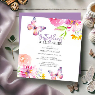 Butterfly Baby Shower-uitnodigingen Kaart