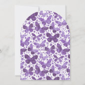 Butterfly Baby shower Waterverf Paarse Kaart (Achterkant)