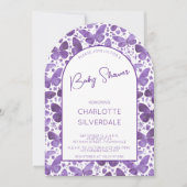 Butterfly Baby shower Waterverf Paarse Kaart (Voorkant)