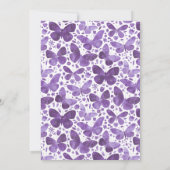 Butterfly Baby shower Waterverf Paarse Kaart (Achterkant)