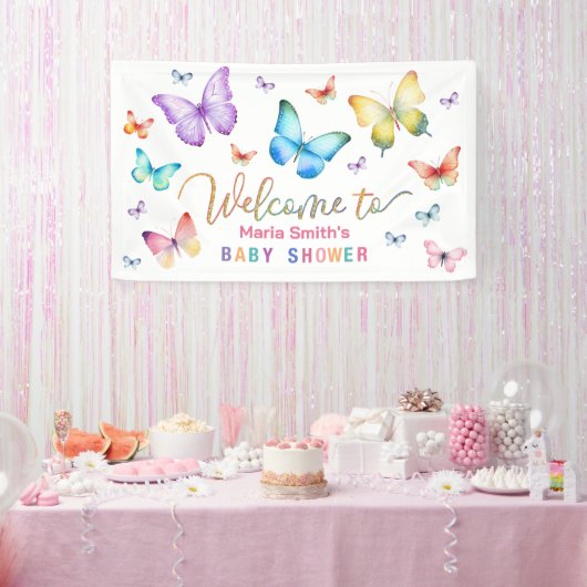 Butterfly Baby shower Welkom Banner (Feest)