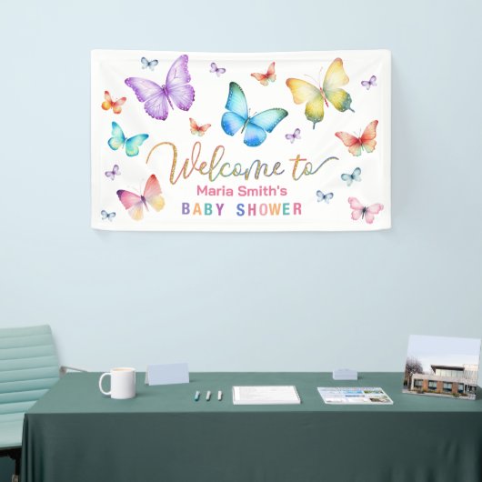 Butterfly Baby shower Welkom Banner (Beurs)