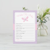 Butterfly Baby shower Wensen voor Baby paarse roze Kaart (Staand voorkant)