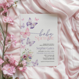 Butterfly Baby Sprinkle Girl Uitnodiging