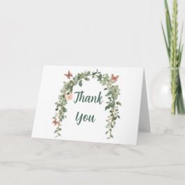 Butterfly Baby Sprinkle Thank You Card Boho Sage Bedankkaart