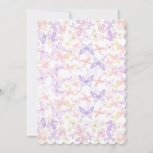 Butterfly Baptism Eerste en Verjaardag Uitnodiging (Achterkant)