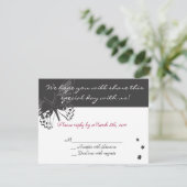 Butterfly Bat mitzvah Uitnodigingsantwoord RSVP Kaartje (Staand voorkant)
