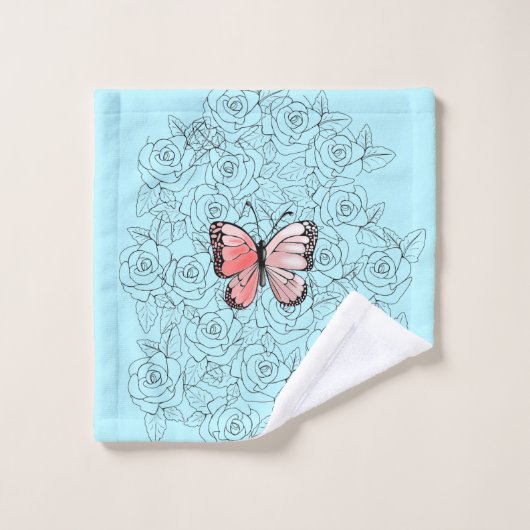 Butterfly Bath Towel Set Bad Handdoek (Wasdoekje)