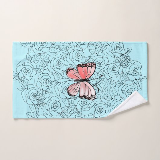 Butterfly Bath Towel Set Bad Handdoek (Handdoek)