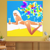 Butterfly Bathing Beauty Wrapped Canvas Afdruk (Insitu (Woonkamer))