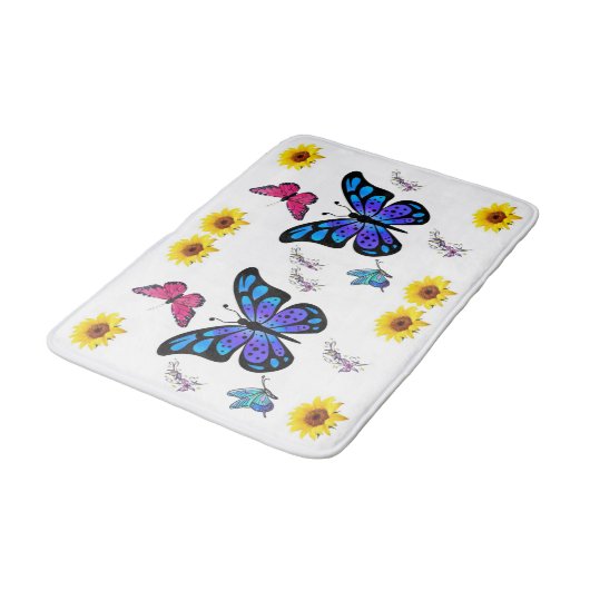 Butterfly Bathroom Bathmat Badmat (Gekanteld)