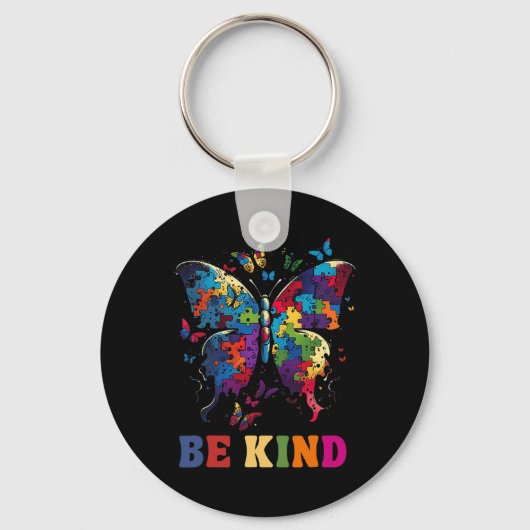 Butterfly be Sind Autism Awareness Month Gifts Man Sleutelhanger (Voorkant)