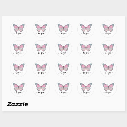 Butterfly Be You Ronde Sticker (Vel)