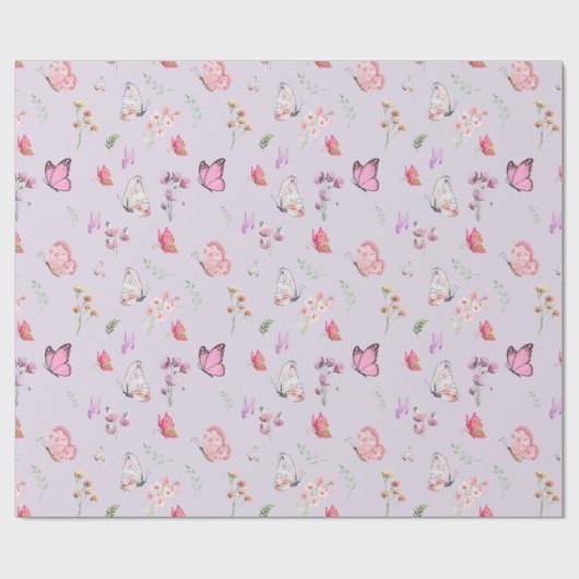 Butterfly Beauful Classy-Waterverf Cadeaupapier (Vlak)