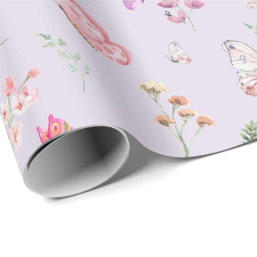 Butterfly Beauful Classy-Waterverf Cadeaupapier (Rol Hoek)