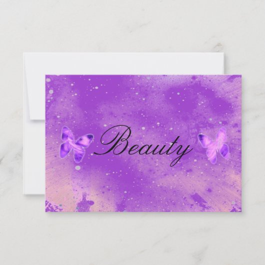 Butterfly Beauty RSVP Kaartje (Voorkant)