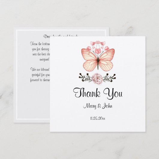 Butterfly Bedankt dat je hebt gedragen (Voorkant / Achterkant)