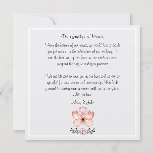 Butterfly Bedankt dat je hebt gedragen (Achterkant)