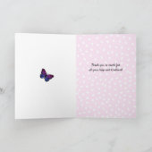 Butterfly bedankt je aangepaste naam modern kaart (Binnen)