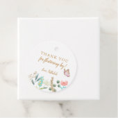 Butterfly bedankt voor het fladderen op verjaardag bedankjes labels (In situ)