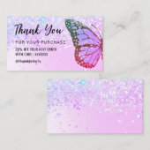 Butterfly Bedankt voor uw aankoop Visitekaartje (Voorkant / Achterkant)