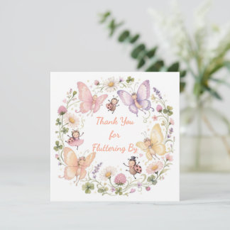 Butterfly Bee Ladybug Whimsical Garden Birthday Bedankkaart